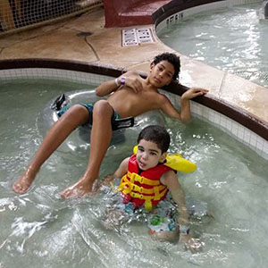 kids at an indoor waterpark